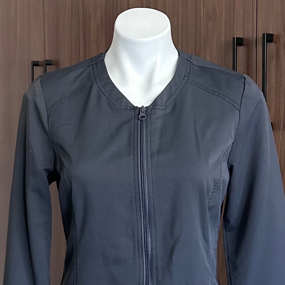Code Happy Bliss Zipper Front Warm-Up Scrub Jacket Size Xs View 5